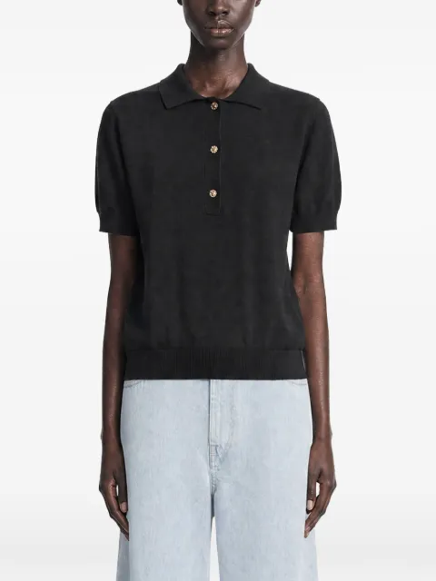 'S Max Mara Pomposa ribbed-knit short-sleeve polo shirt
