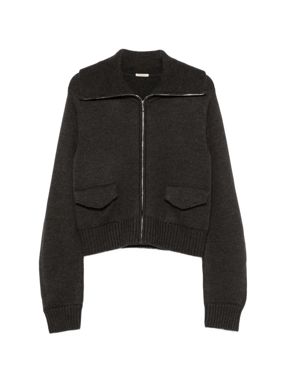 LAMRONS flap-pocket zip-up cardigan - Grau