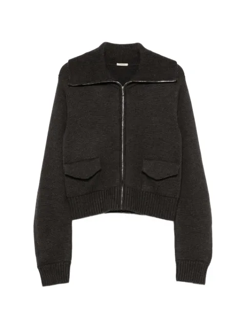 LAMRONS flap-pocket zip-up cardigan
