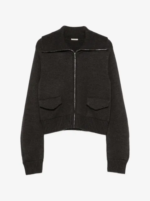 LAMRONS flap-pocket zip-up cardigan