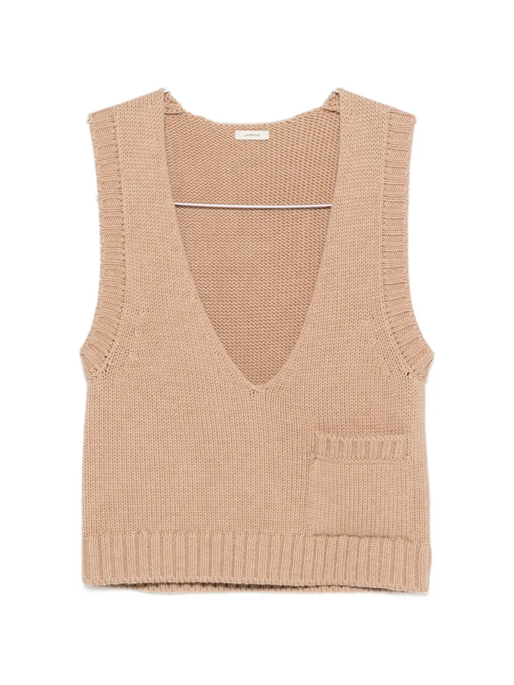 LAMRONS V-neck ribbed-knit vest - Toni neutri