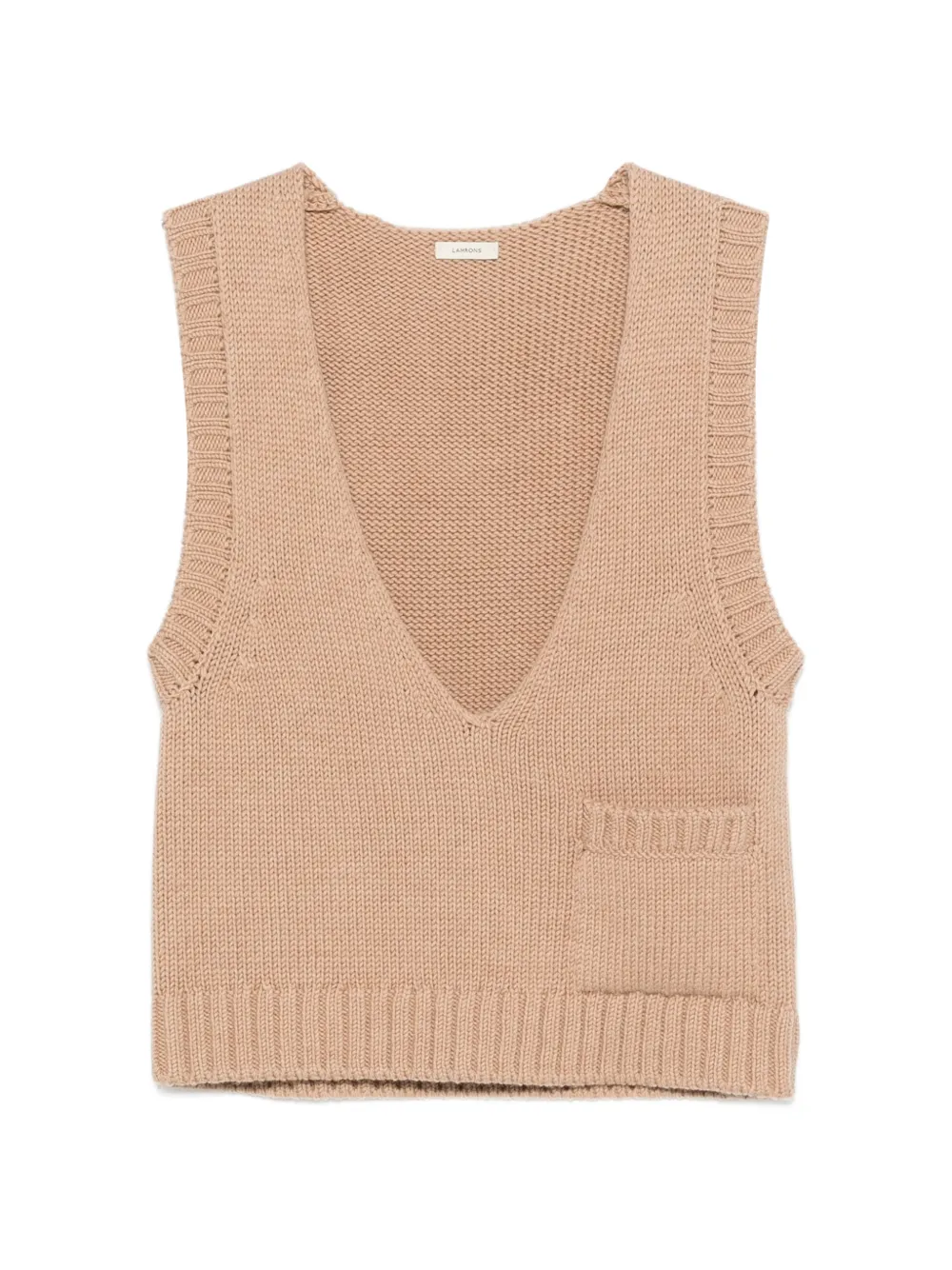 LAMRONS V-neck ribbed-knit vest