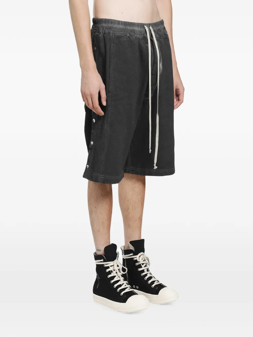 Rick Owens DRKSHDW Pusher shorts met trekkoordtaille Zwart