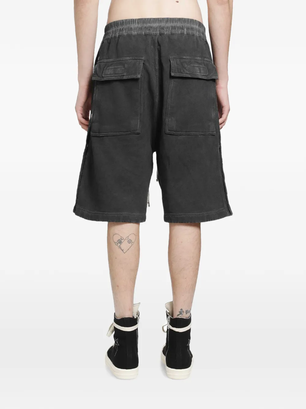 Rick Owens DRKSHDW Pusher shorts met trekkoordtaille Zwart