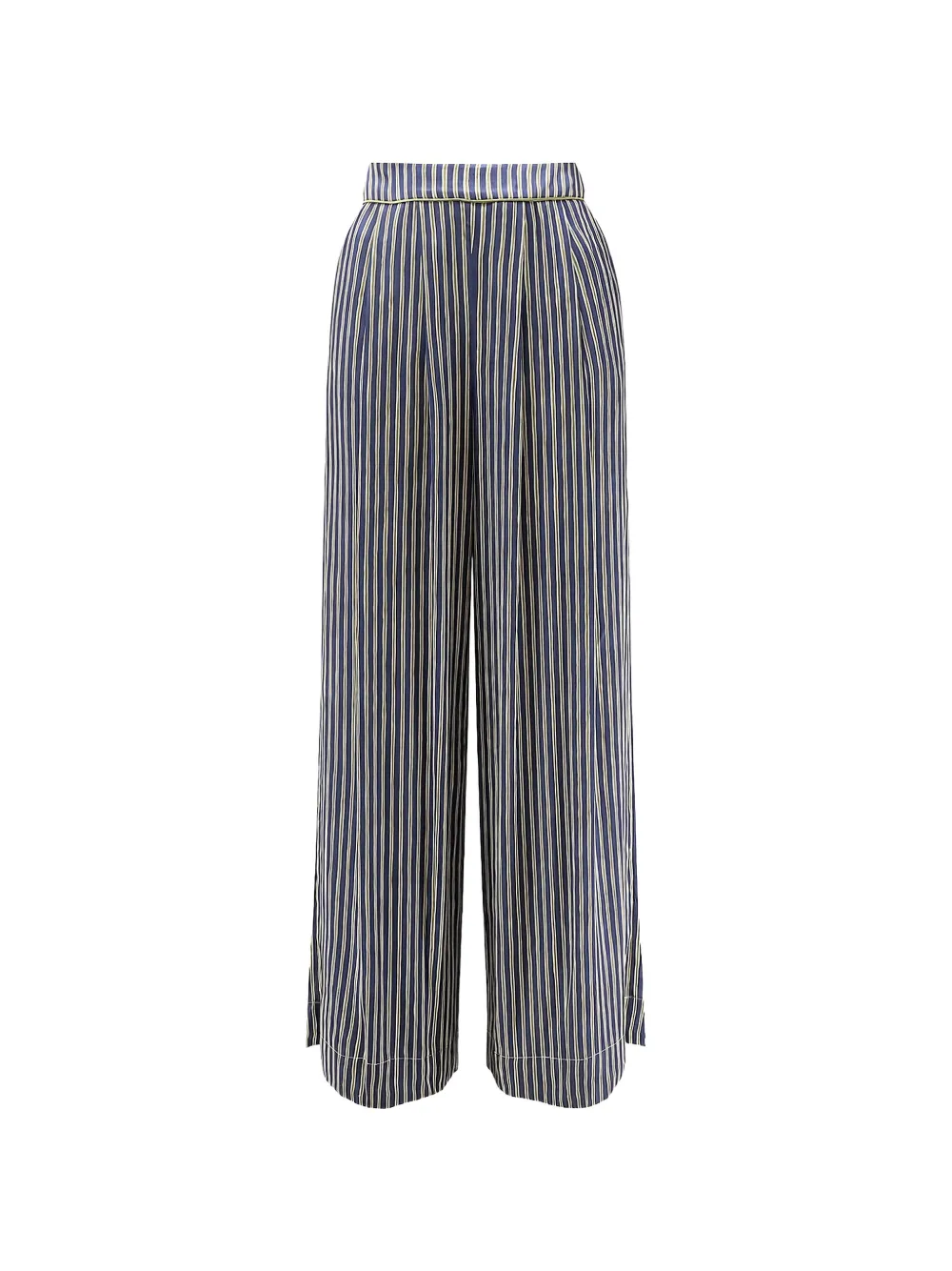 BYE FIRENZE stripe-print pleated trousers - Blu