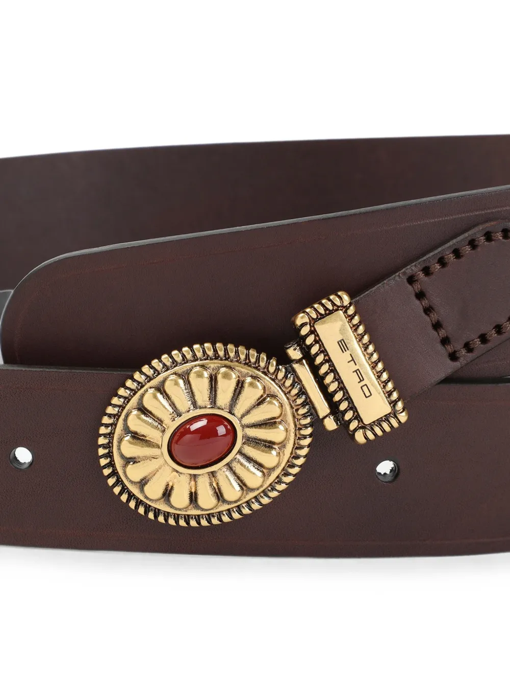 ETRO Gespriem verfraaid met cabochon Bruin