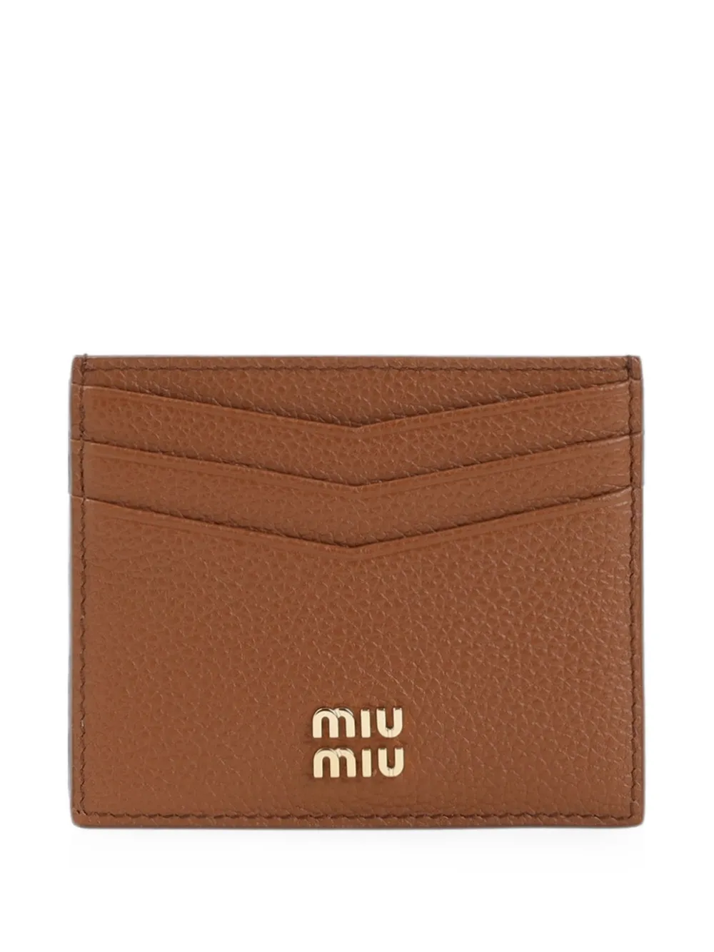 Miu Miu leather card holder - Marrone