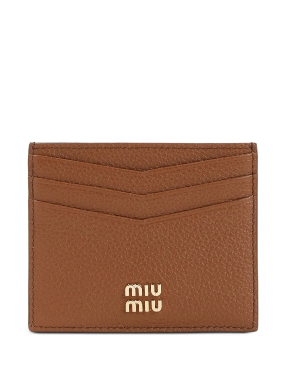 Miu Miu leather card holder - Marrone