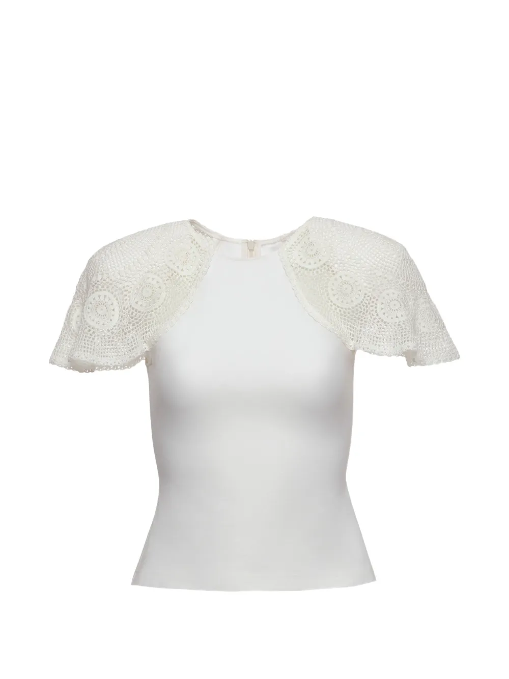Magda Butrym Crochet-sleeve Flared Blouse In White