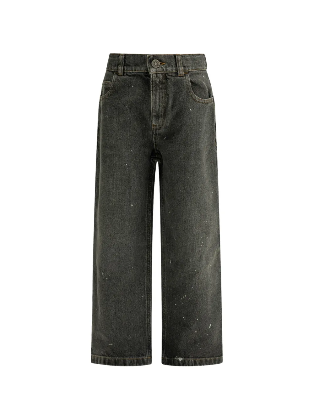 Golden Goose Kids paint-splatter straight-leg jeans - Grigio