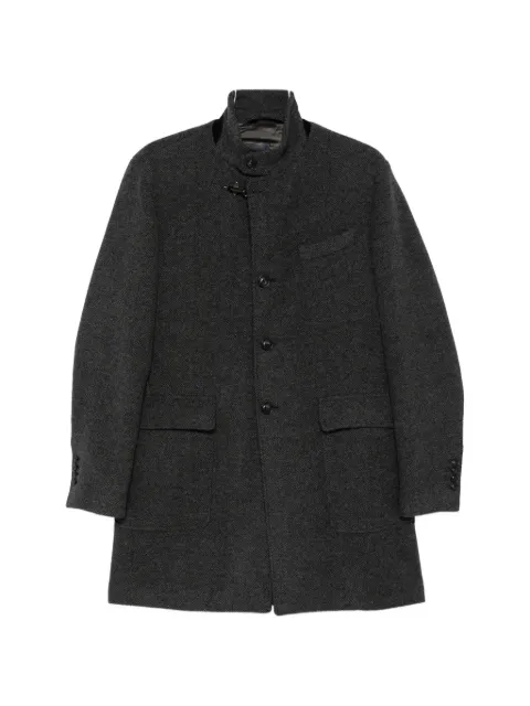 Fay herringbone-weave hook-fastening coat