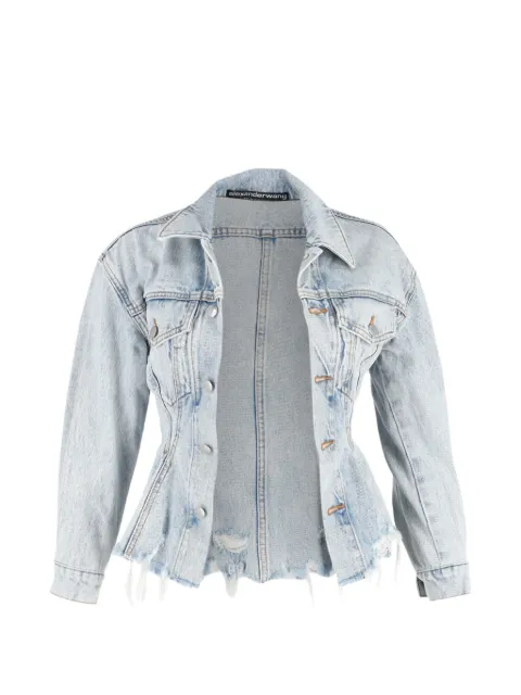Pre-Owned Alexander Wang sculpted raw-hem denim jacket