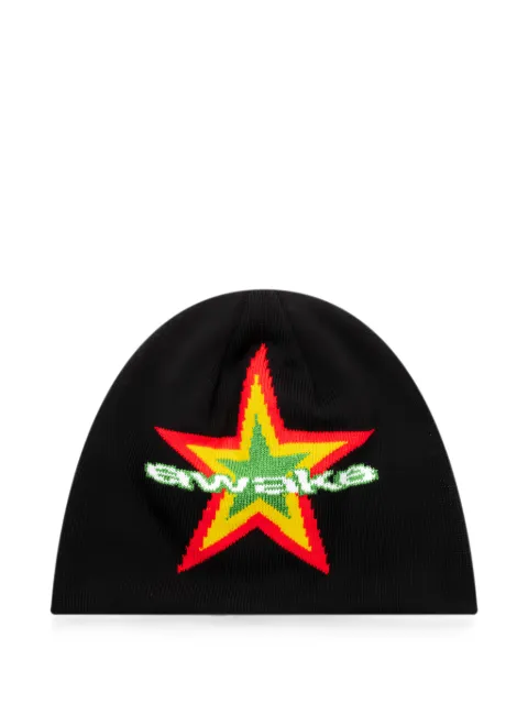 Awake NY star-intarsia logo-tag beanie hat
