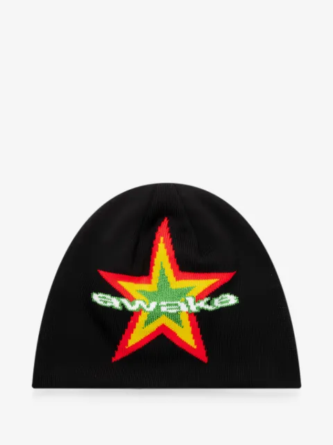 Awake NY gorro con etiqueta del logo y estrella en intarsia