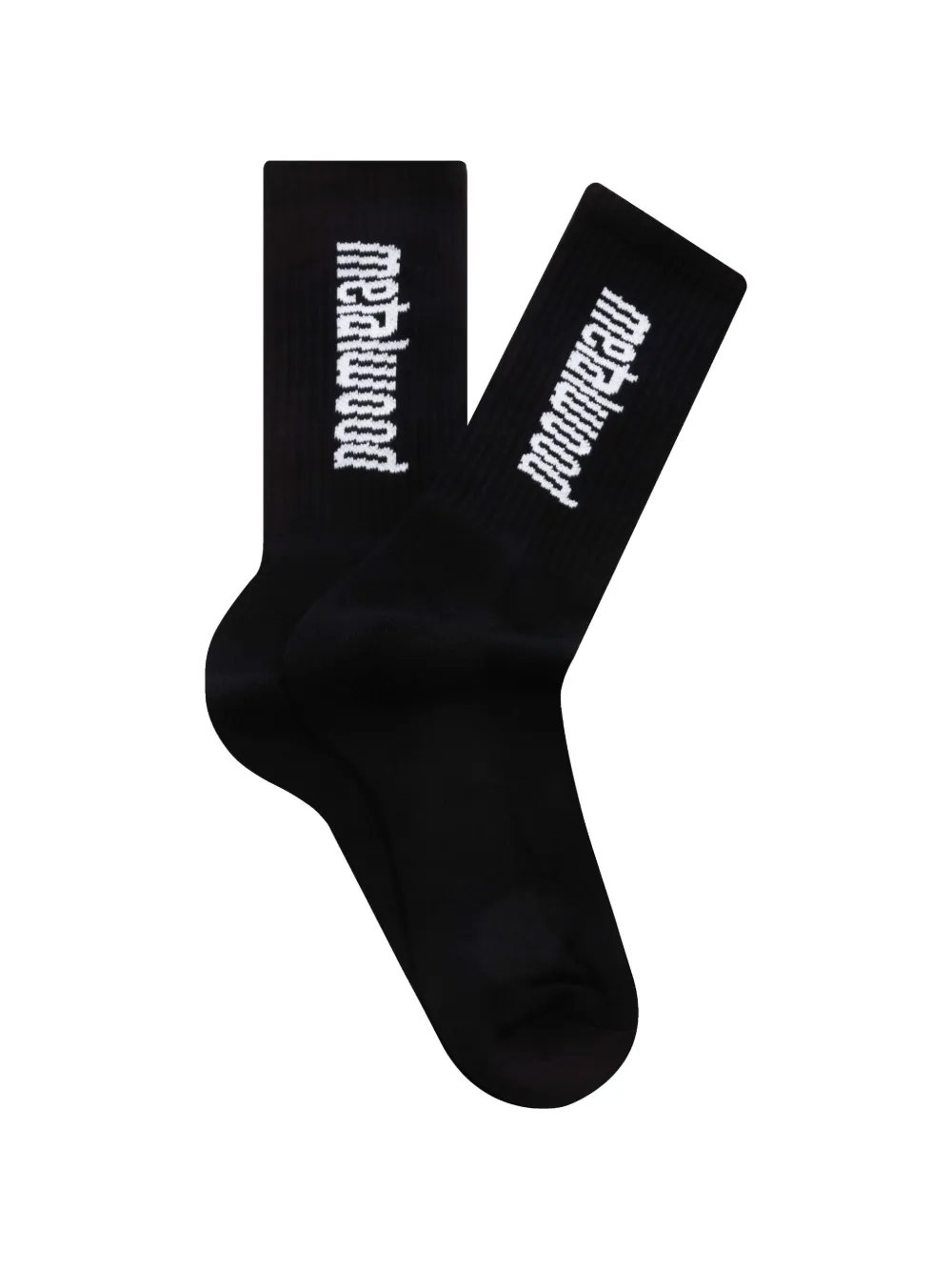 Metalwood Studio logo-knit ribbed socks - Nero