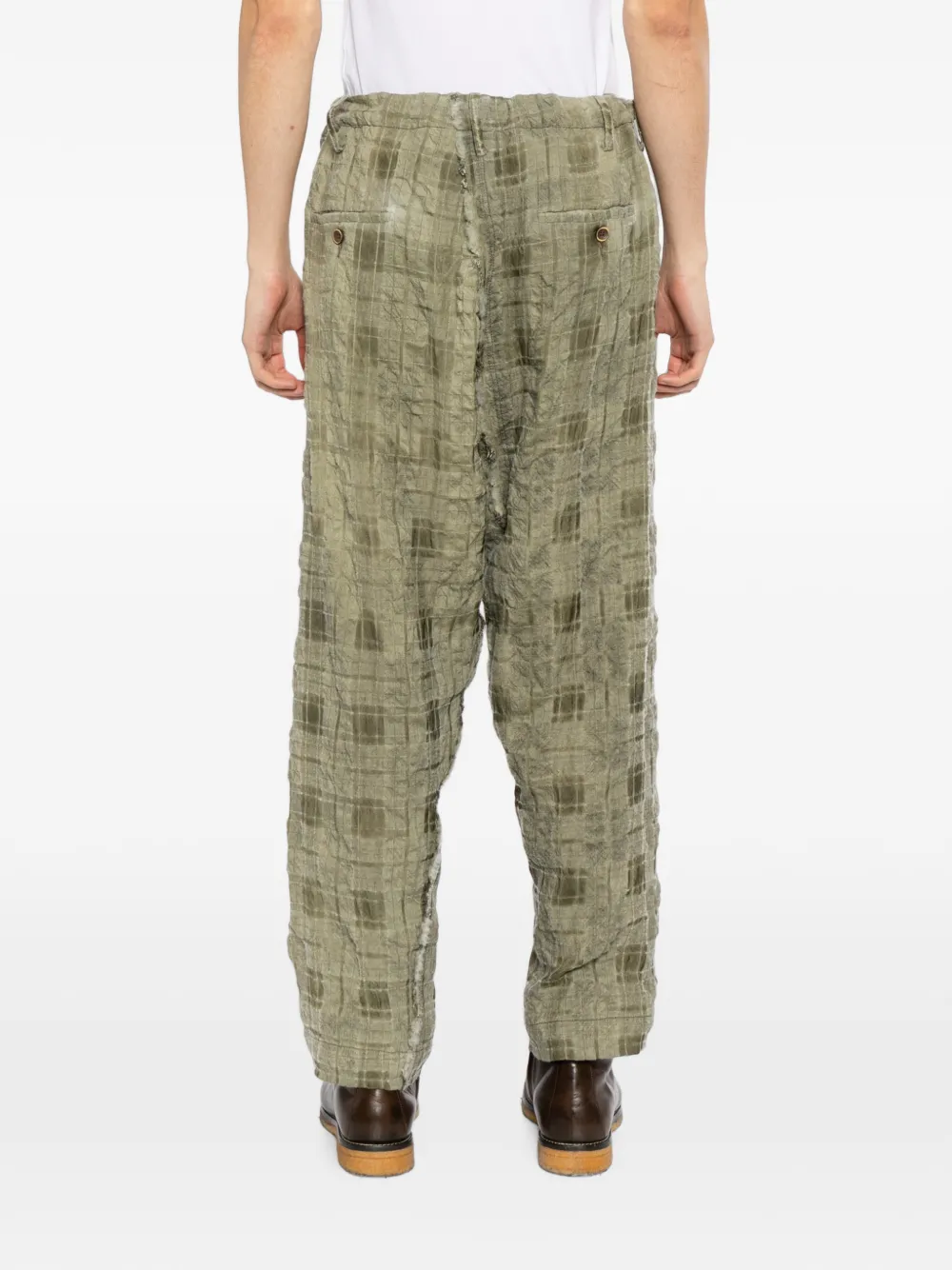 Uma Wang Geruite broek Groen