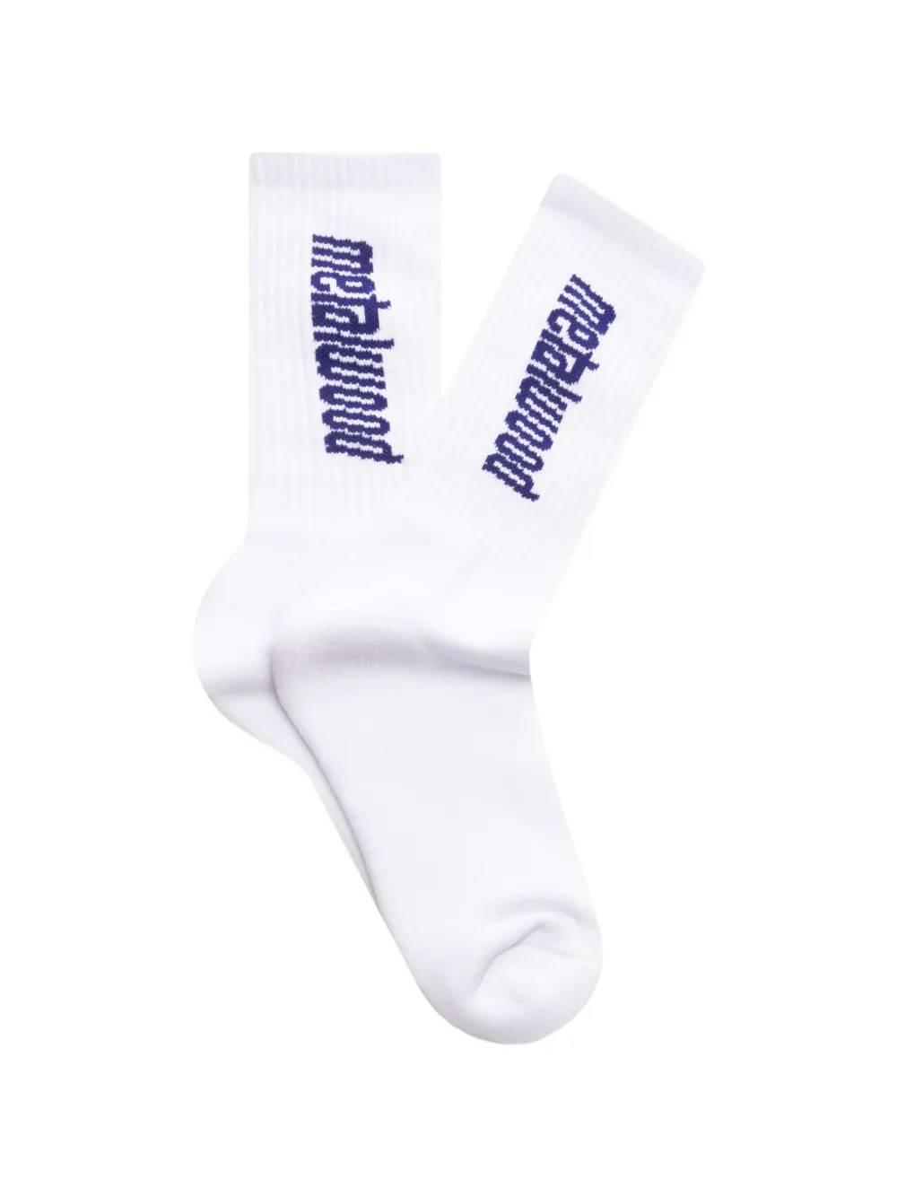 Metalwood Studio Calzini a coste con logo - Bianco