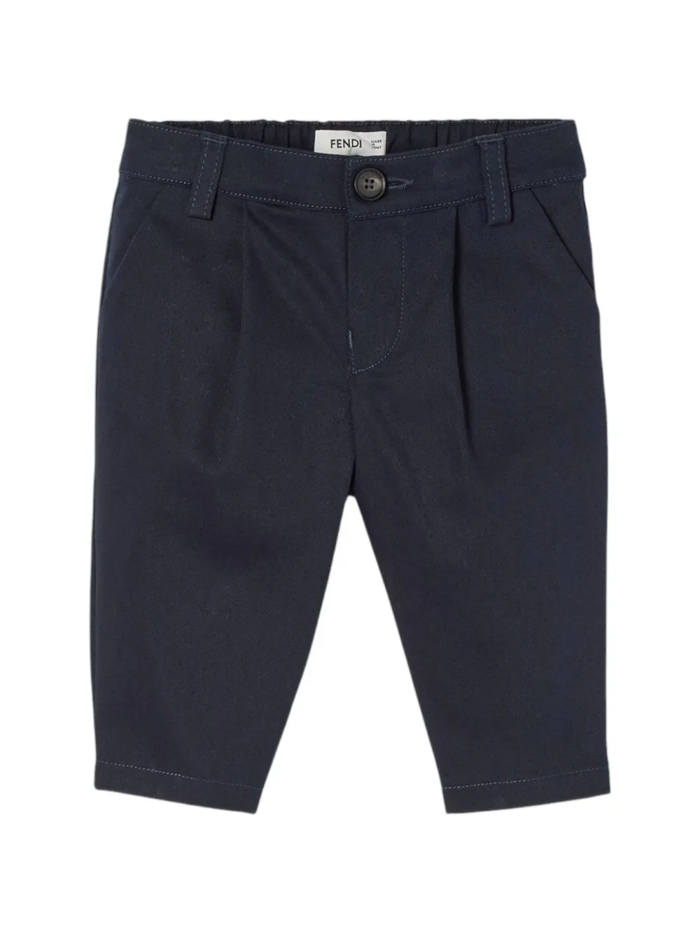 Fendi Kids pleated elasticated-waist trousers Blauw