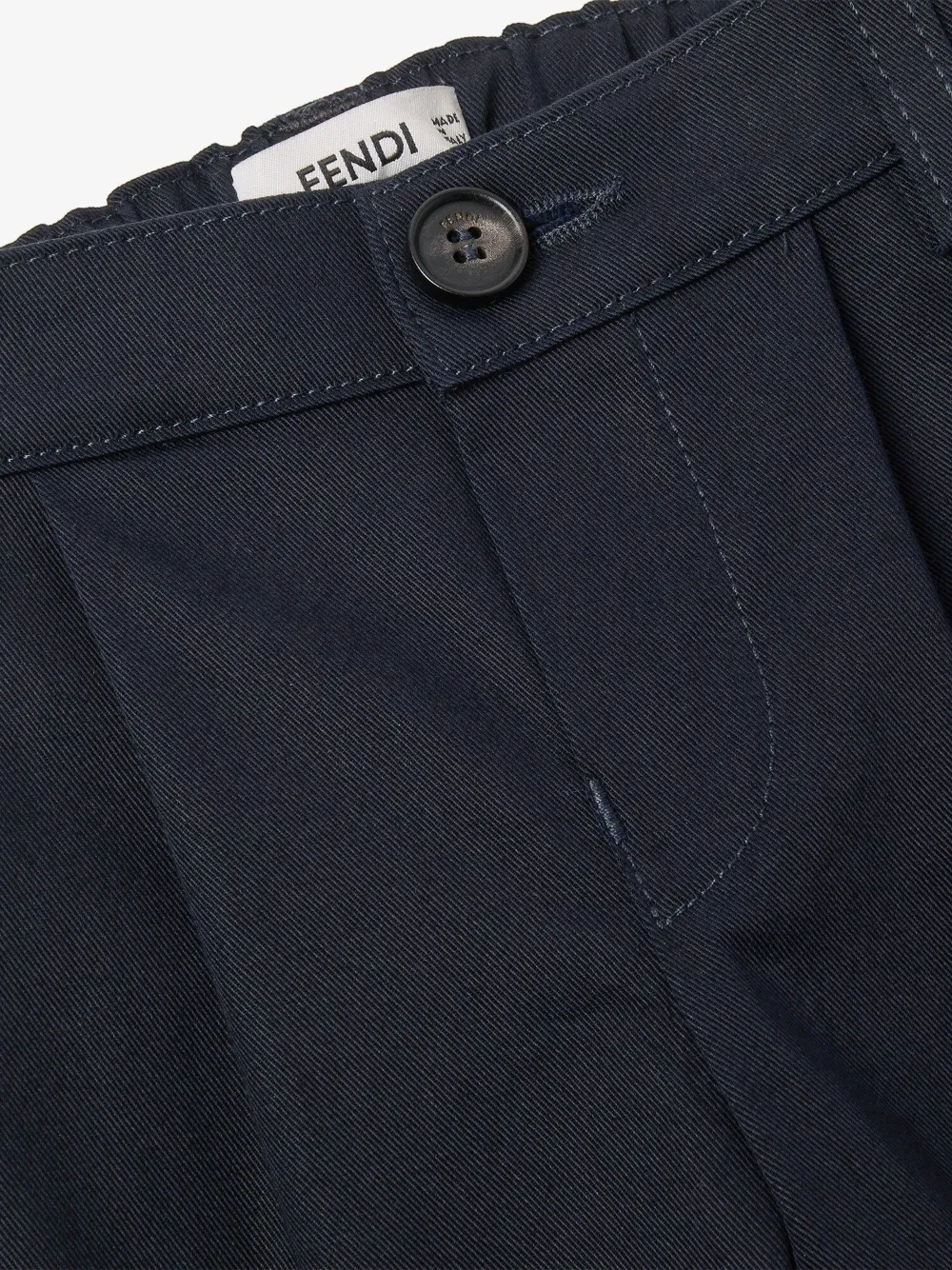 Fendi Kids pleated elasticated-waist trousers Blauw