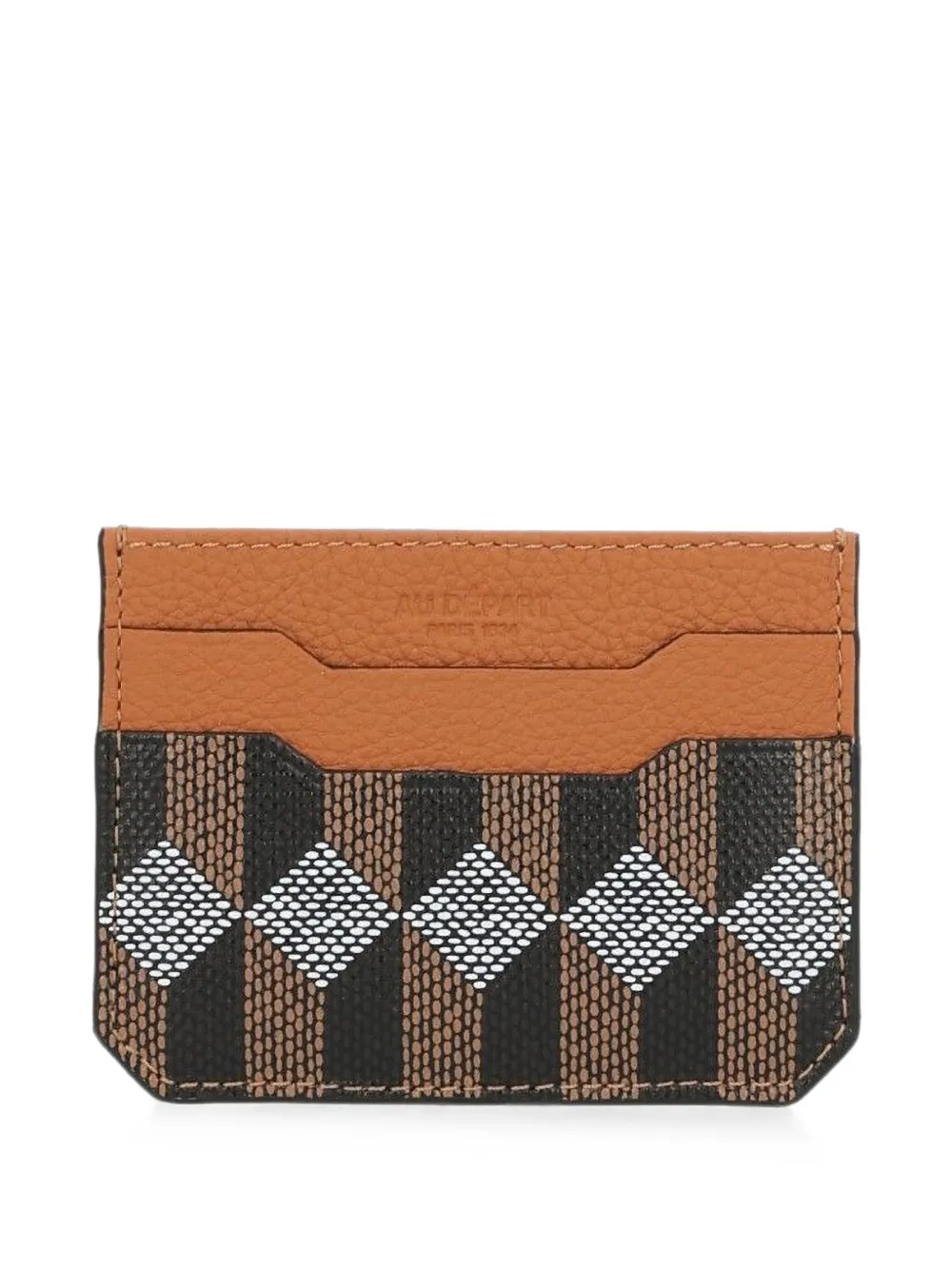Au Départ geometric-print card holder - Marrone