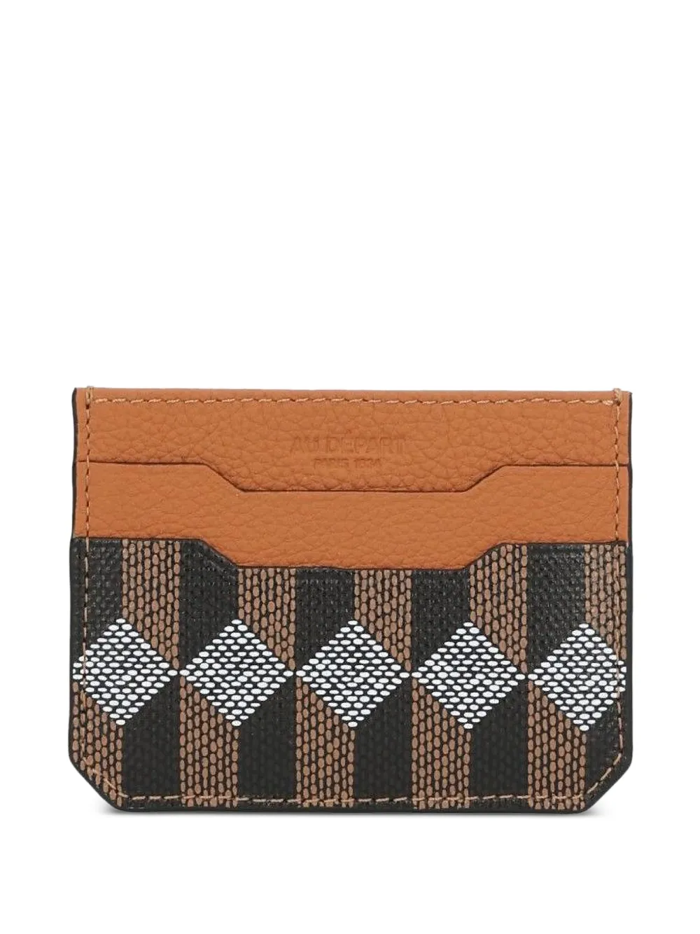 Au Départ geometric-print card holder - Marrone
