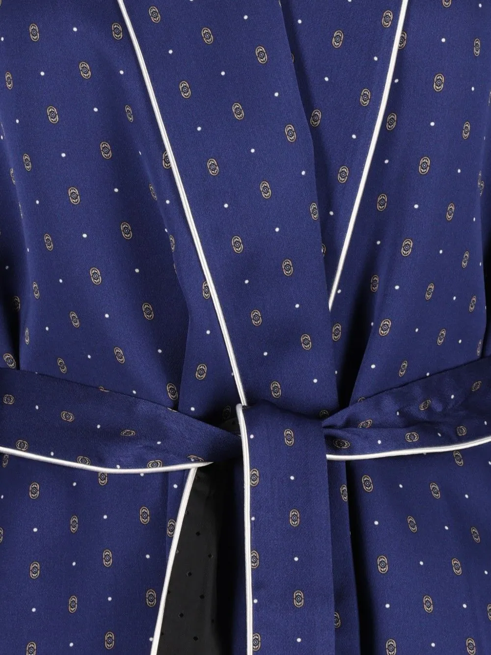Forte Forte Patterned Belted Robe In Blue