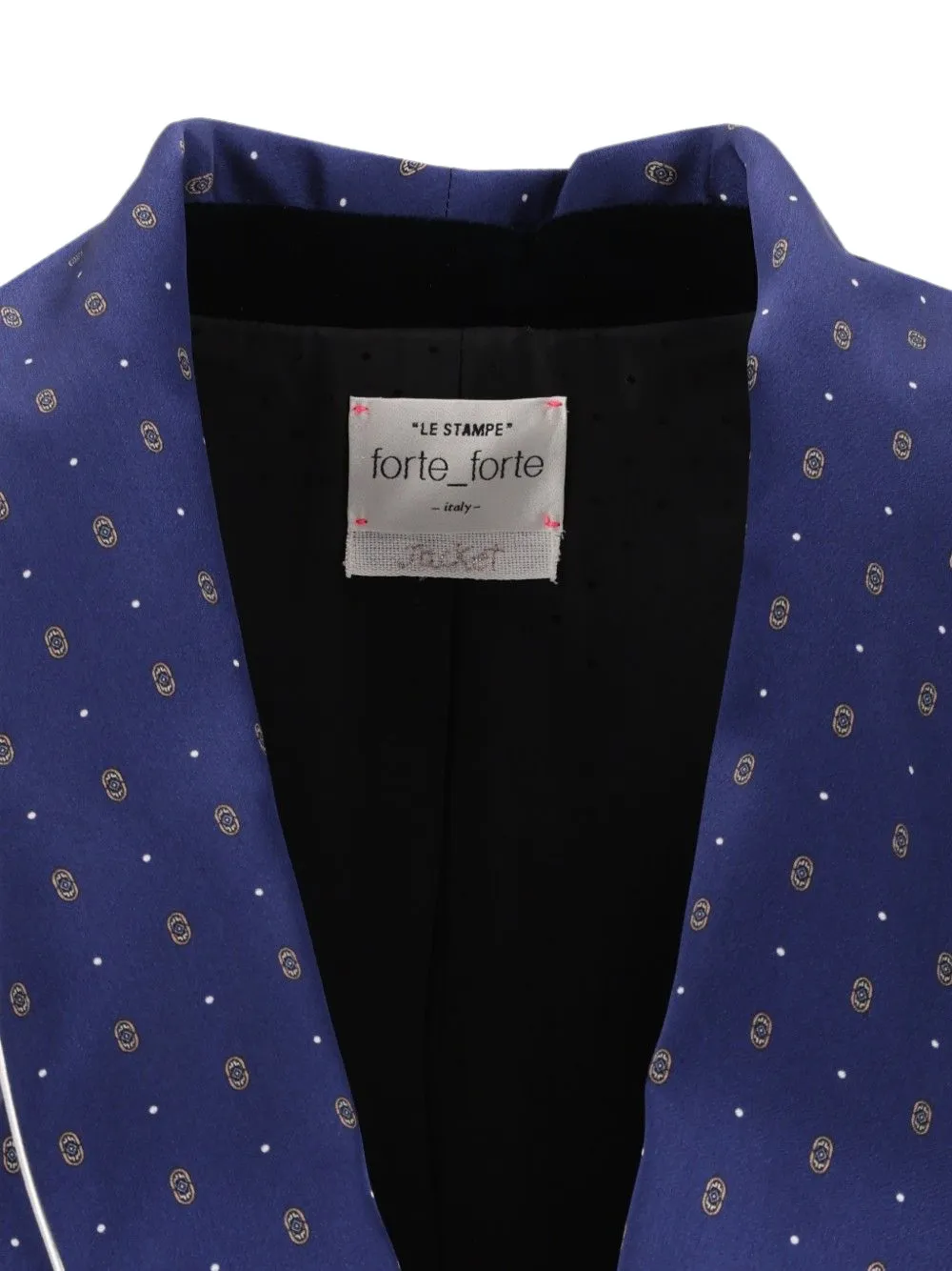 Forte Forte Patterned Belted Robe In Blue