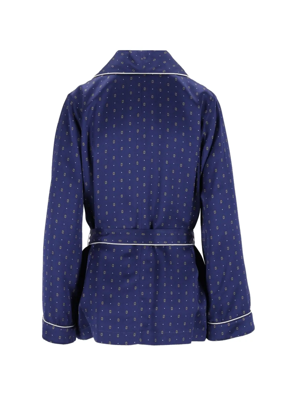 Forte Forte Patterned Belted Robe In Blue