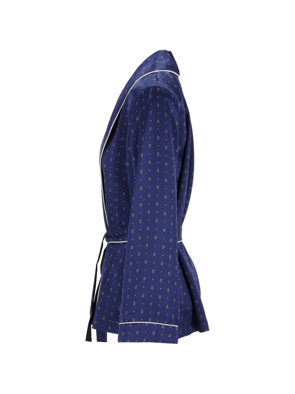 Forte Forte Patterned Belted Robe In Blue