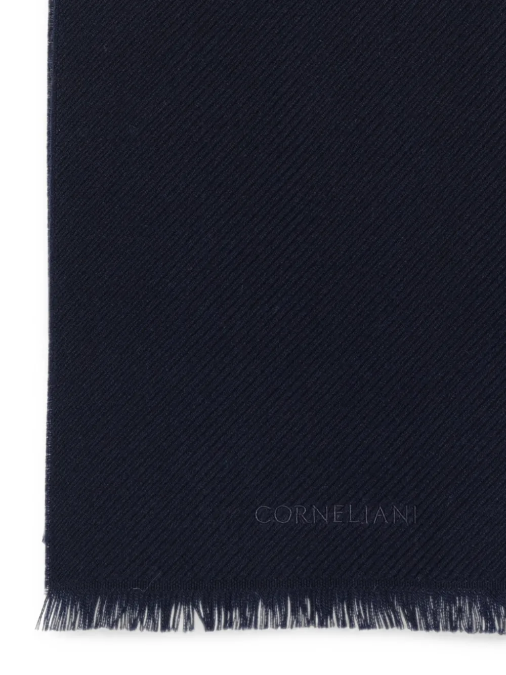 Corneliani Sjaal met diagonaal geweven franje Grijs