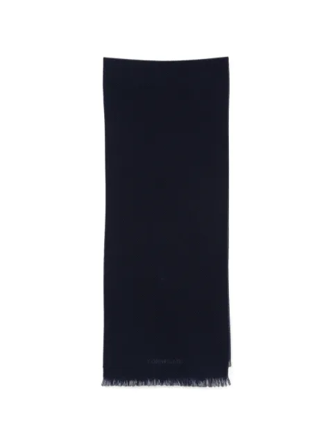 Corneliani diagonal-weave frayed scarf