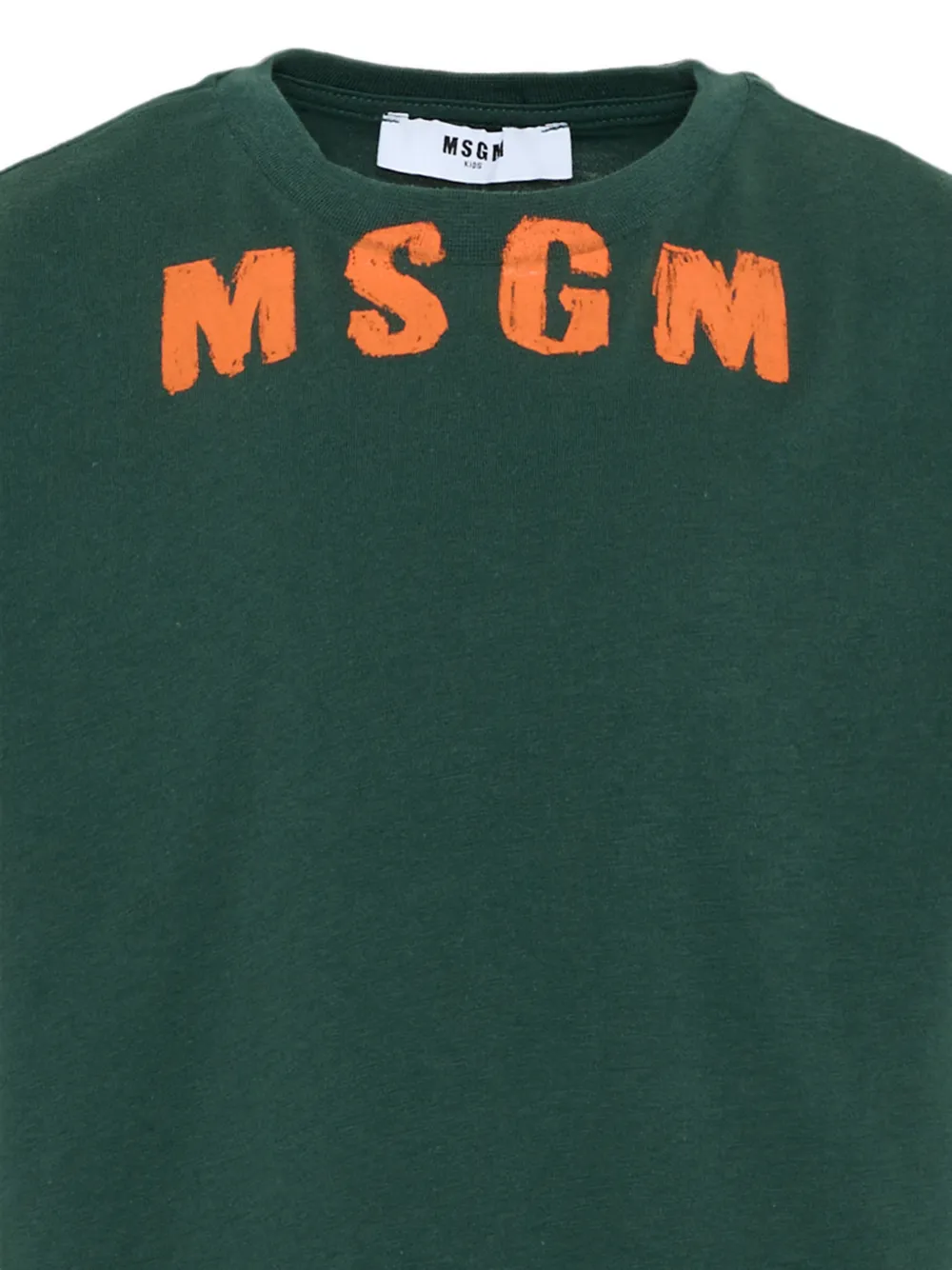 MSGM Kids Top met logoprint en korte mouwen Groen