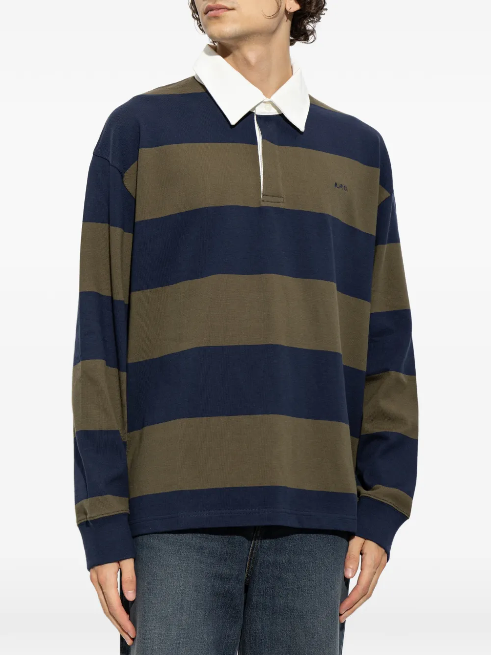 A.P.C. Poloshirt met lange mouwen Blauw