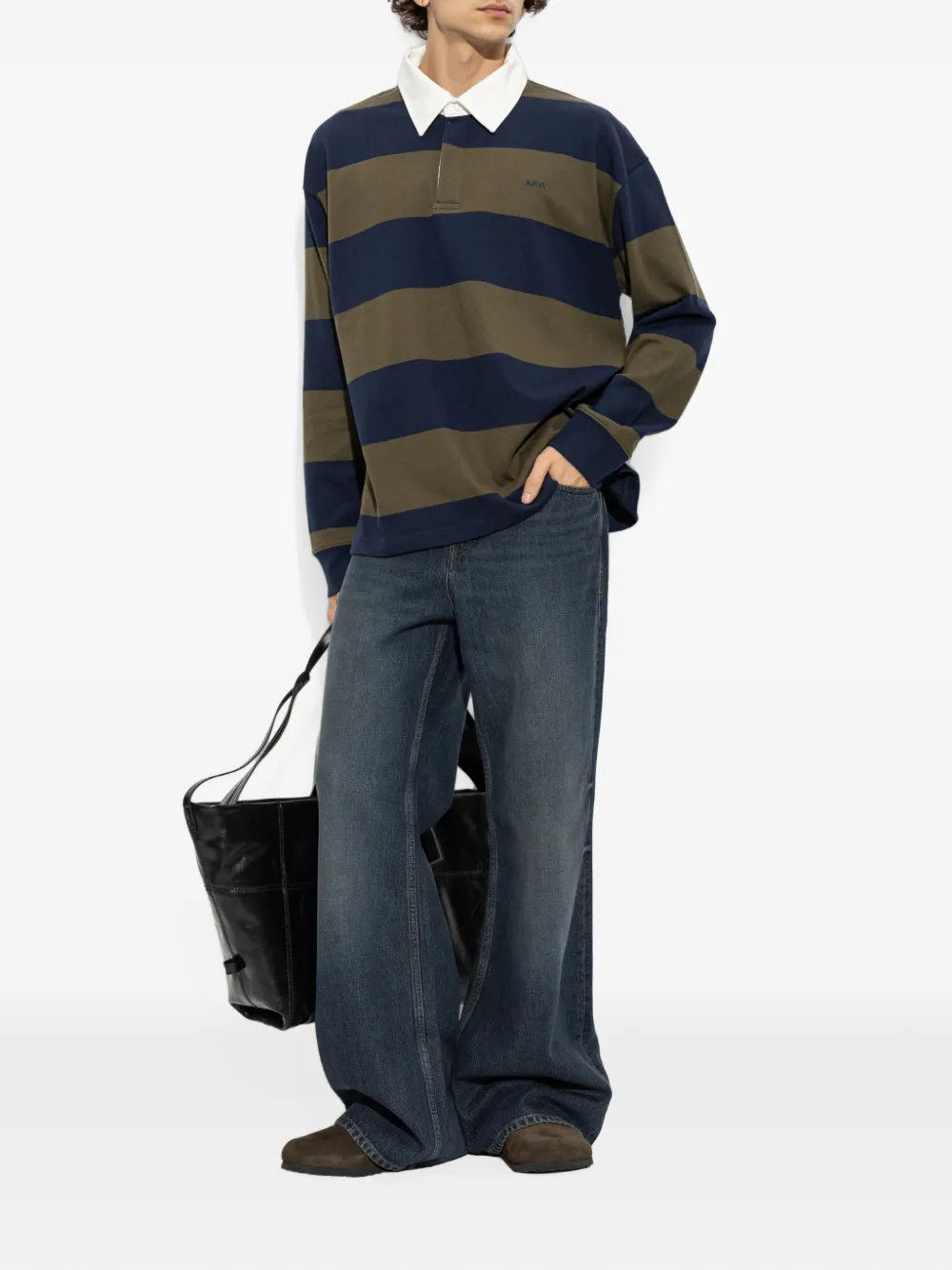 A.P.C. Poloshirt met lange mouwen Blauw