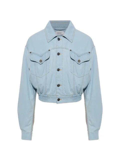 Versace elasticated-waist denim jacket