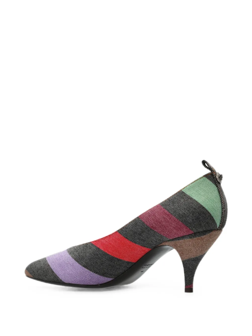 Versace tina striped pumps Zwart