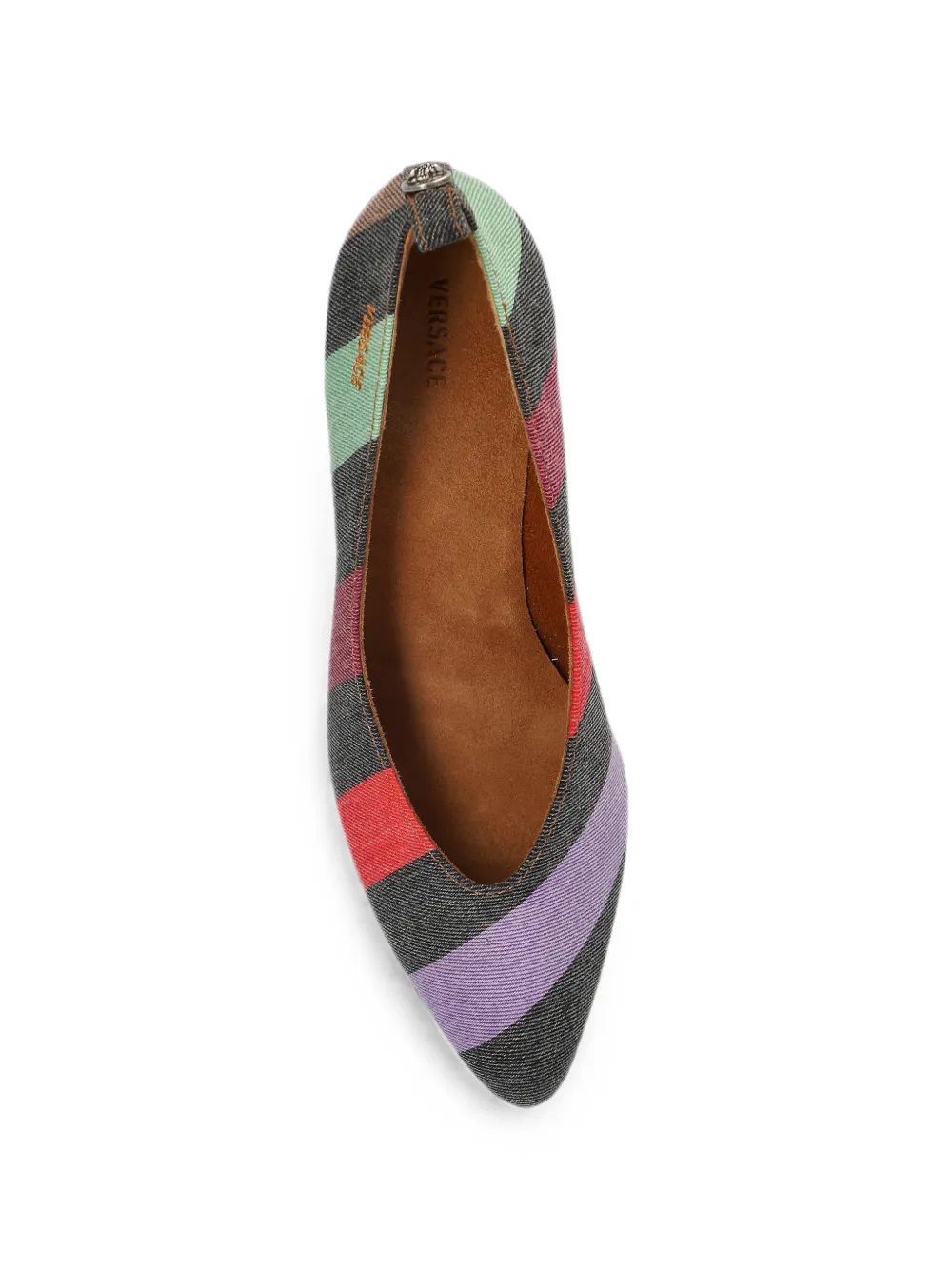 Versace tina striped pumps Zwart
