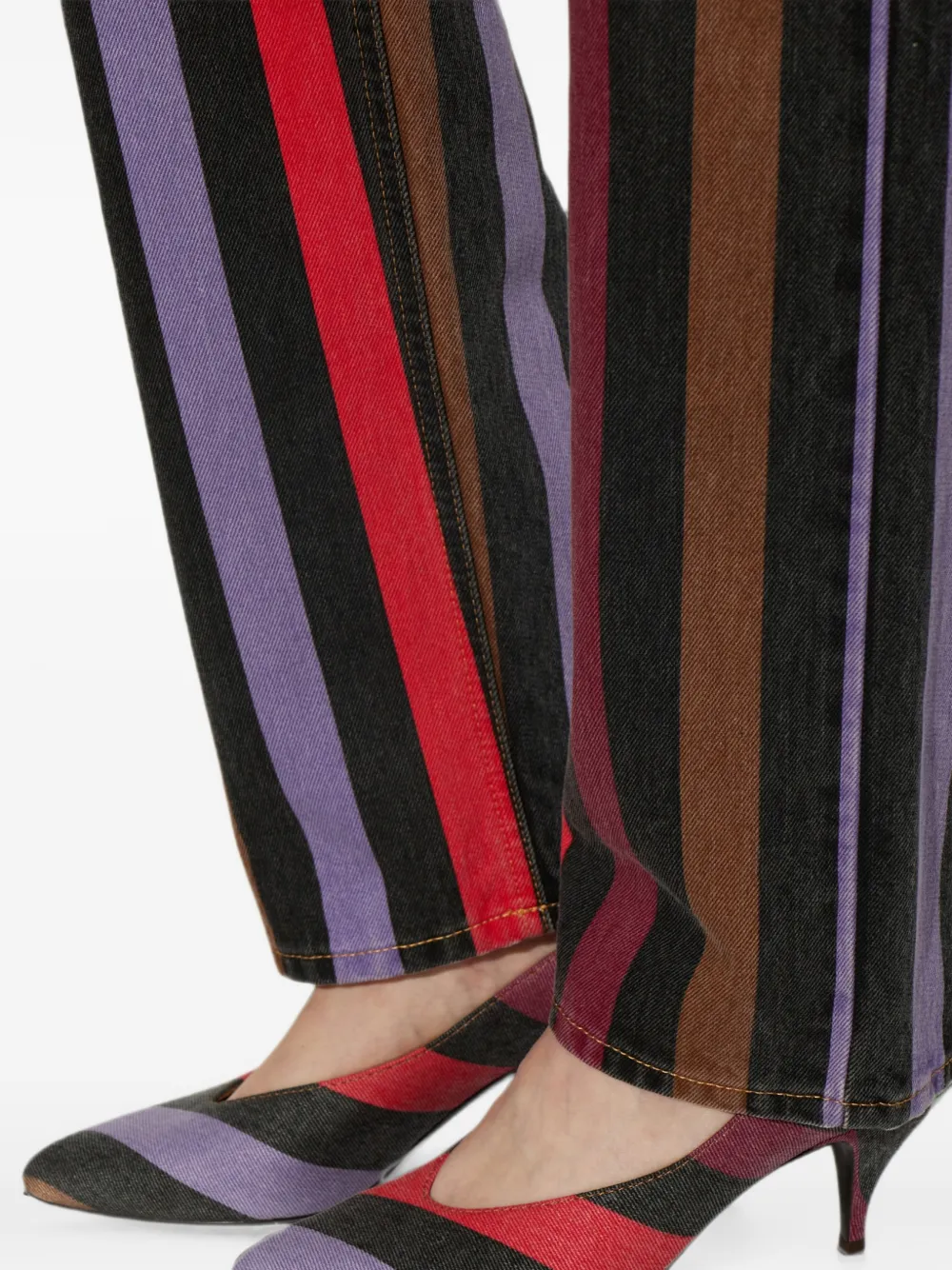 Versace tina striped pumps Zwart