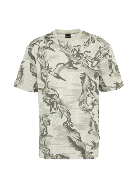 BOSS abstract-print cotton T-shirt