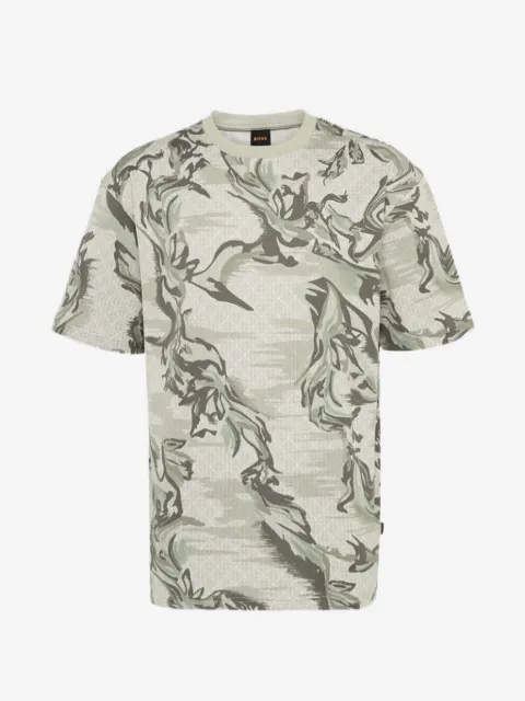 BOSS abstract-print cotton T-shirt