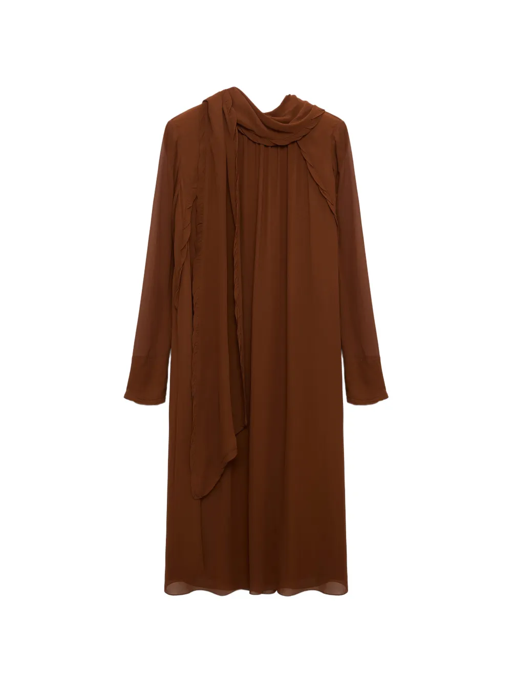 Dorothee Schumacher Gerüschtes Sheer Twist Kleid mit Schaldetail - Braun