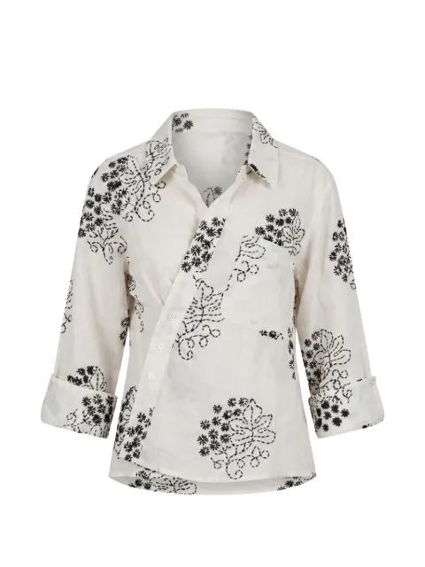 CISSA embroidered asymmetric blouse