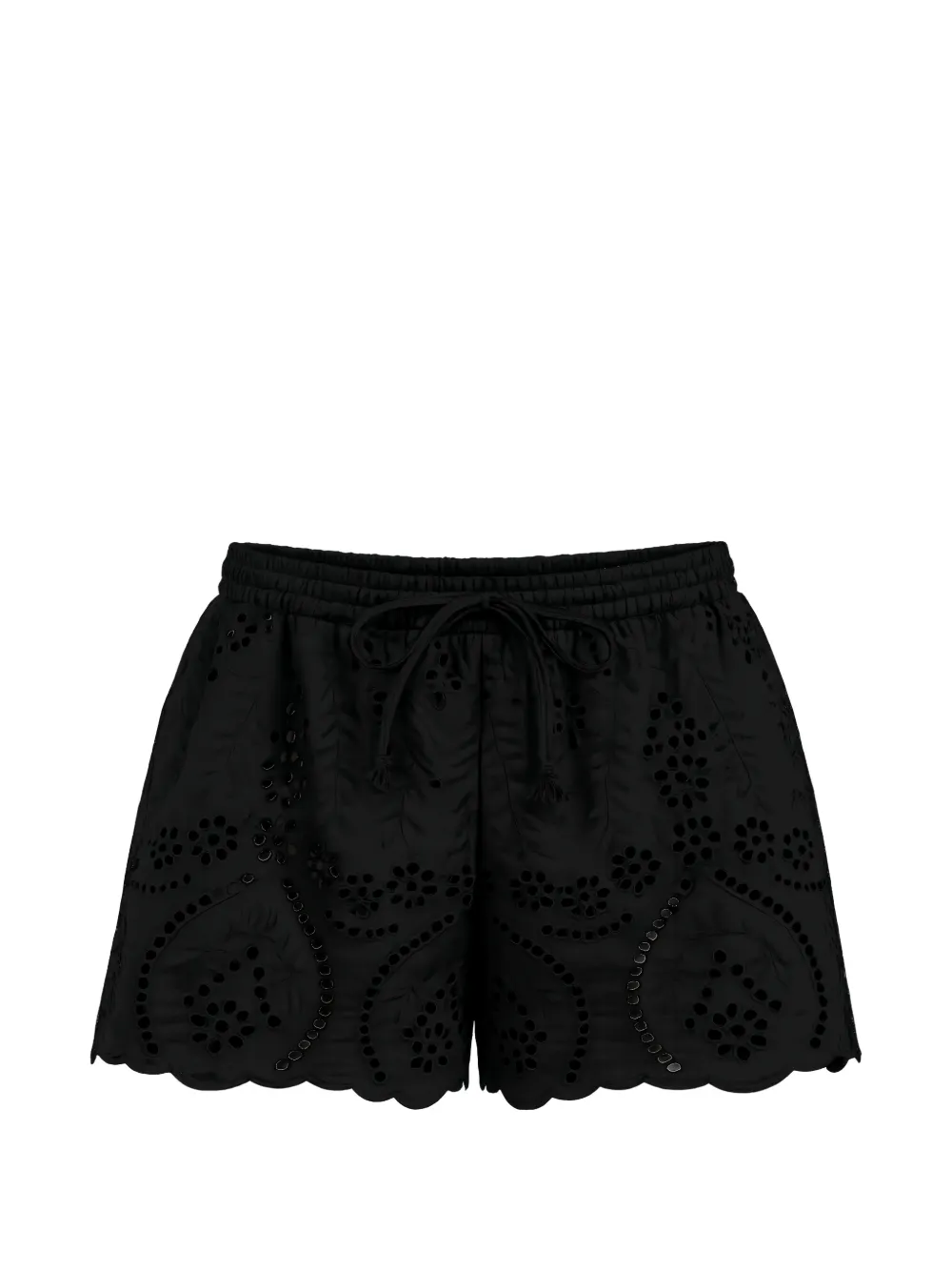Natalie Martin Jasper broderie-anglaise beach shorts - Schwarz