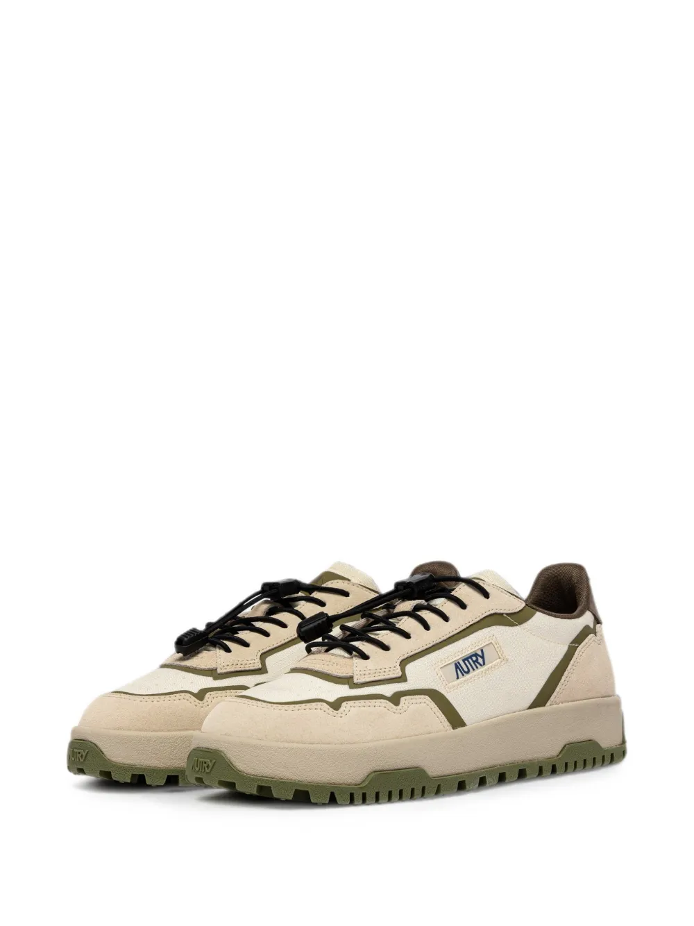 Autry WildPace low sneakers in wife and chocolate ripstop nylon and suede Beige
