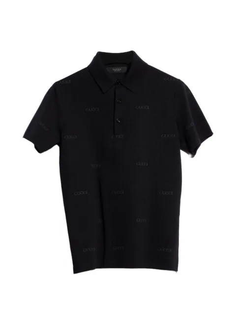 Gucci wool silk Gucci-jacquard polo shirt