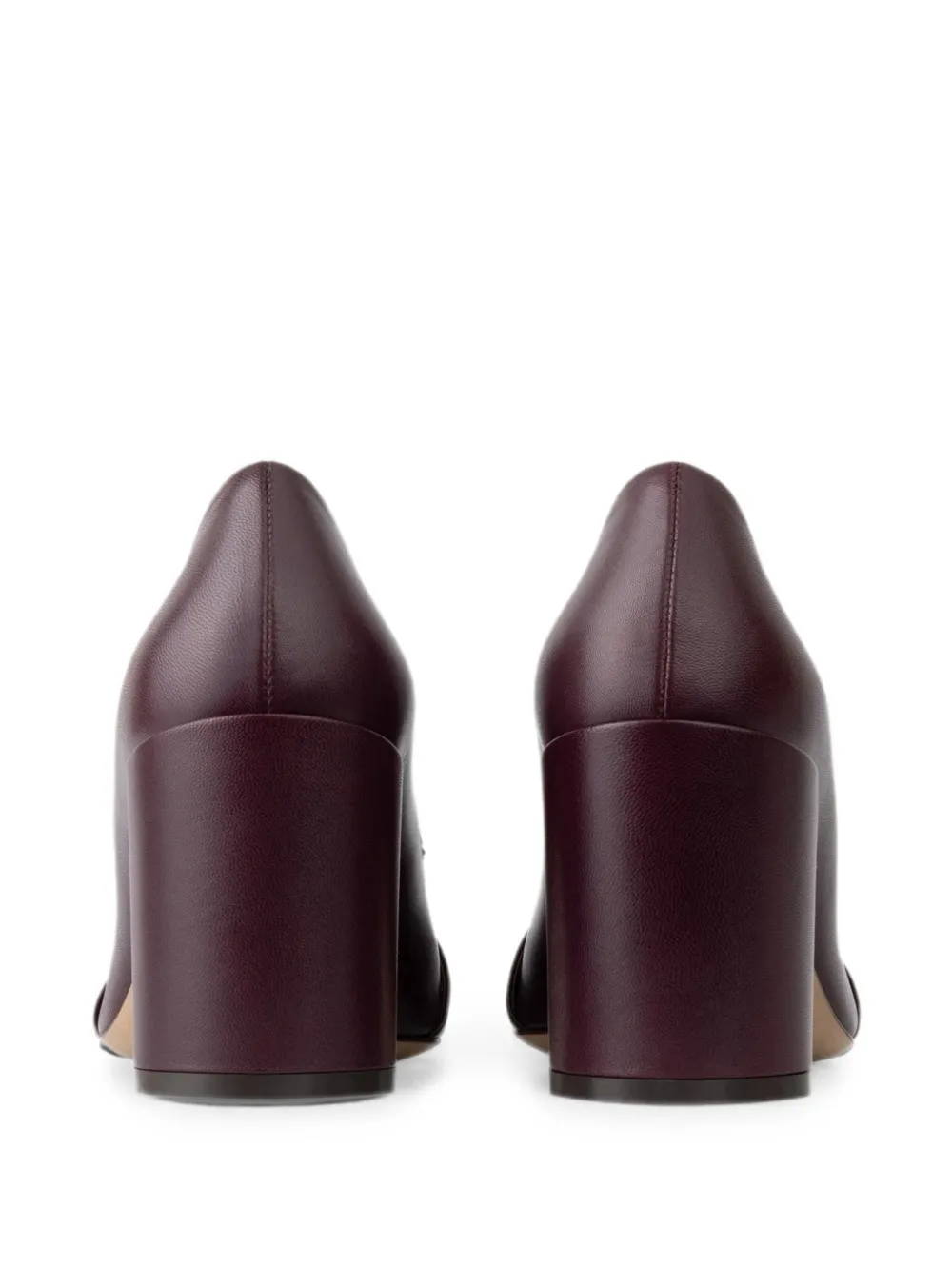 Ferragamo Gancini ornament pumps with bock heel Rood