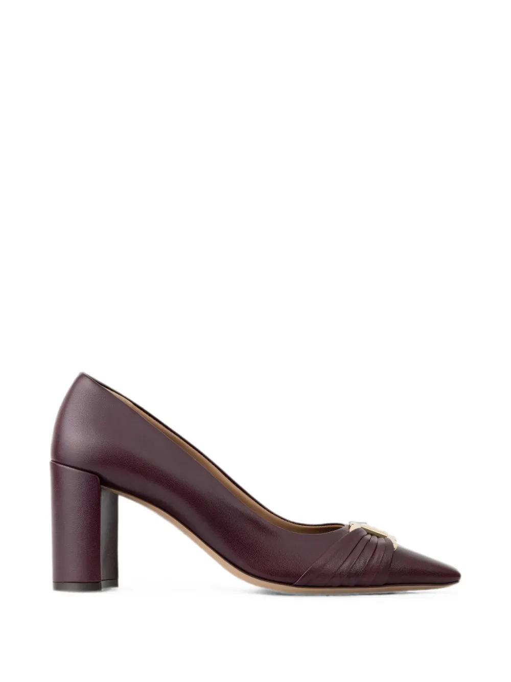 Ferragamo Gancini ornament pumps with bock heel Rood