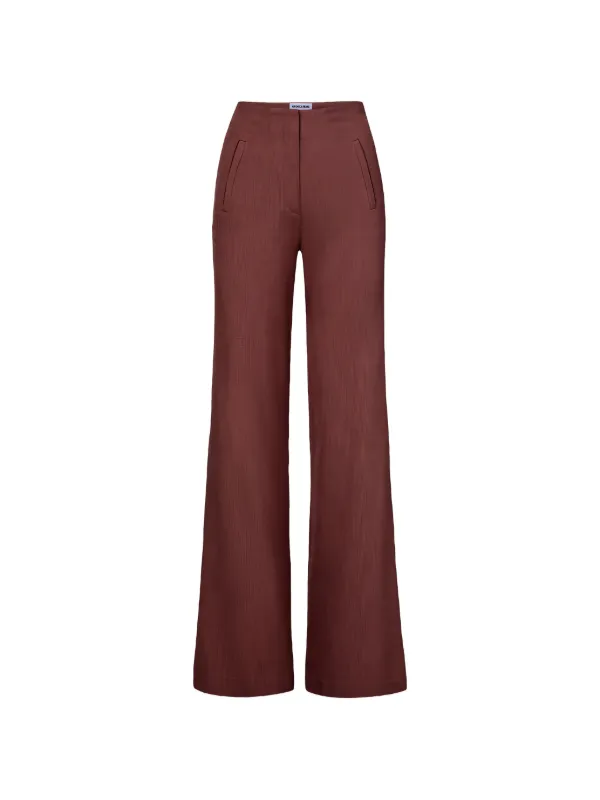 Veronica Beard Jude Wide-leg Trousers in Brown