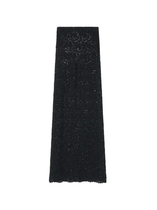 Nili Lotan Nika Knitted Maxi Skirt in Black