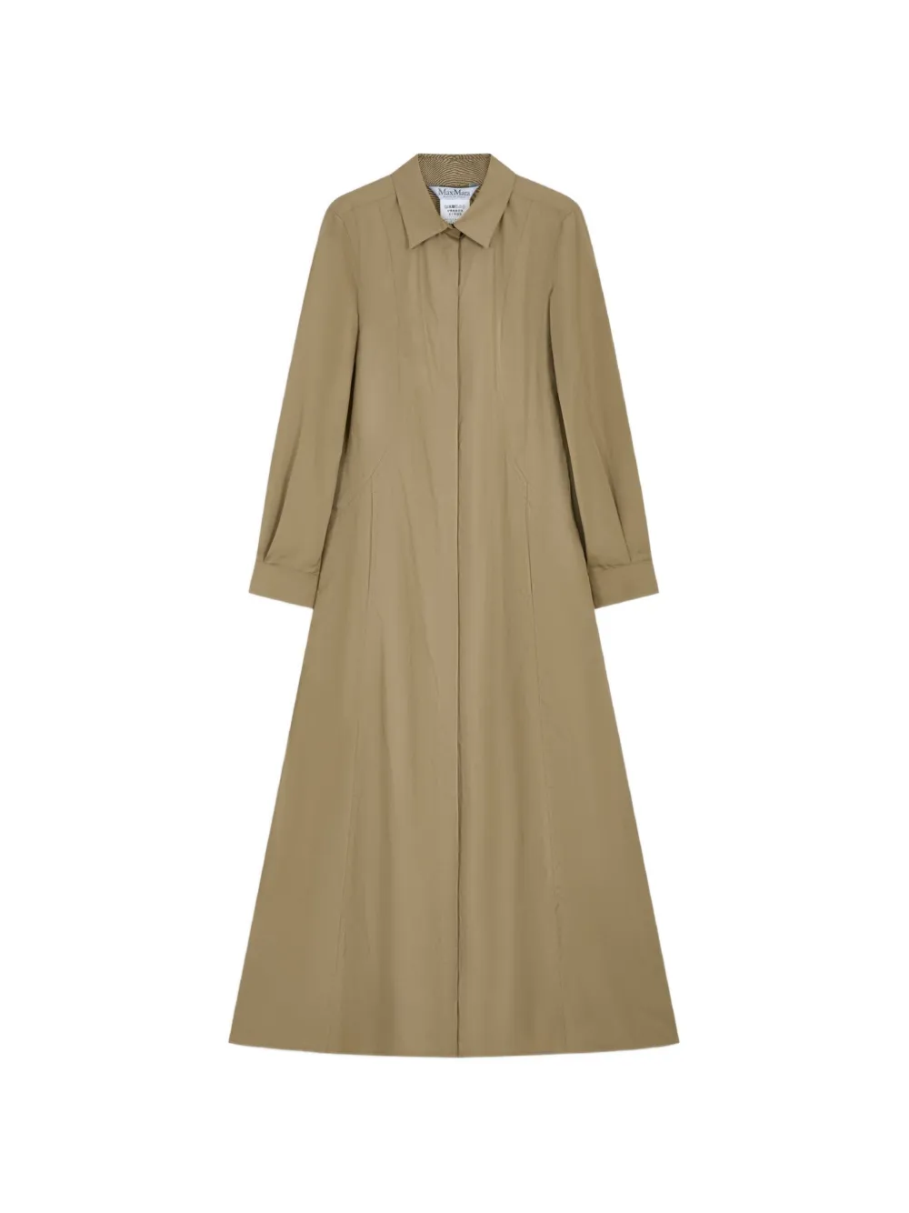 Max Mara Jurk met lange mouwen en ceintuur Beige